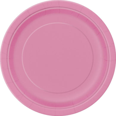 8 Pack Hot Pink Paper Plates - 23cm - The Base Warehouse