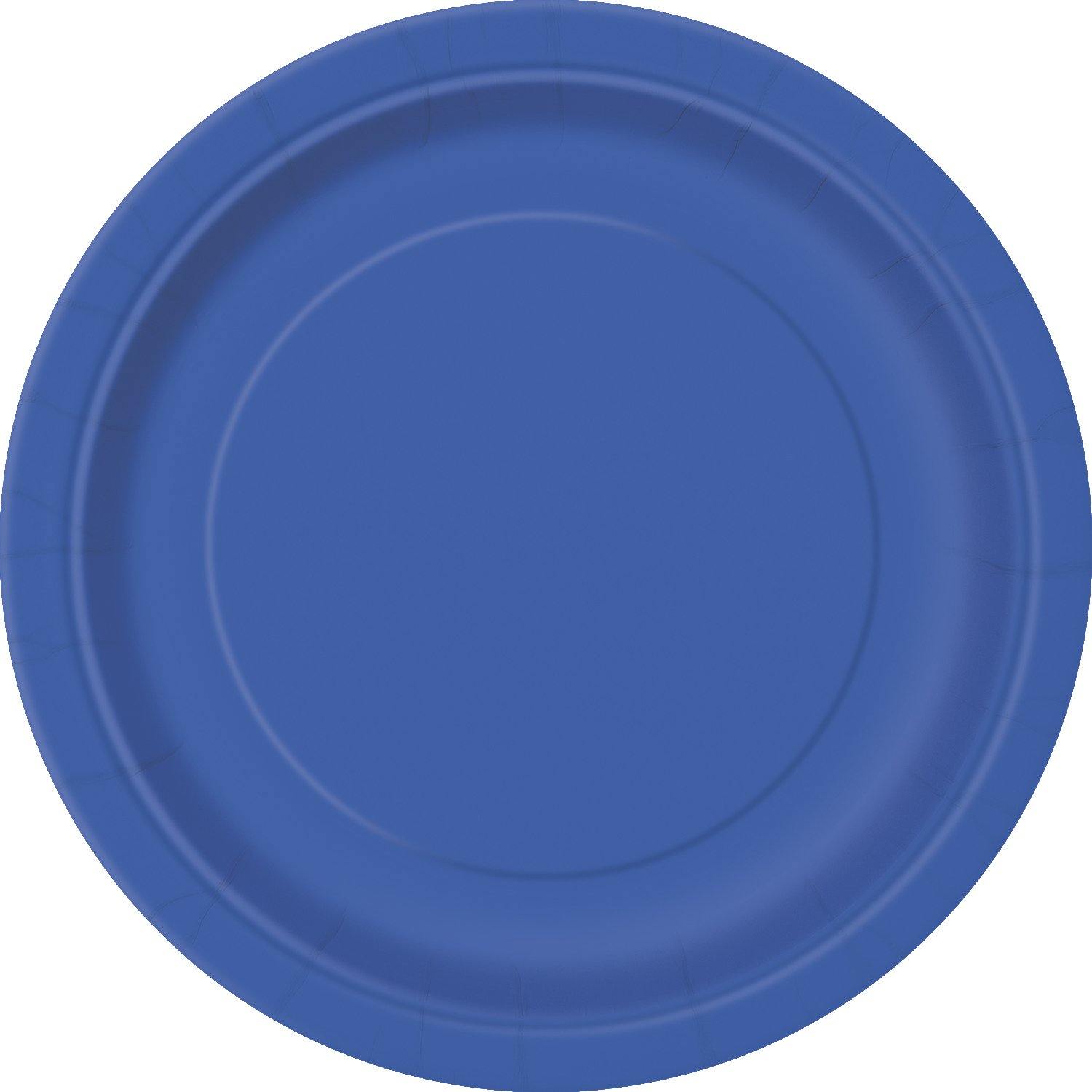 8 Pack Royal Blue Paper Plates - 18cm - The Base Warehouse