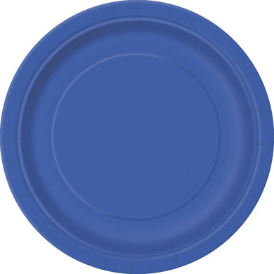 8 Pack Royal Blue Paper Plates - 18cm - The Base Warehouse