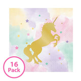 Load image into Gallery viewer, 16 Pack Unicorn Sparkle Lunch Napkins - 32cm - The Base Warehouse