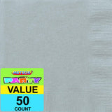 Load image into Gallery viewer, 50 Pack Silver Beverage Napkins - 25.4cm x 25.4cm
