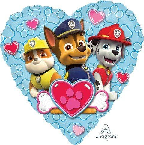 Paw Patrol Love Heart Foil Balloon - 45cm - The Base Warehouse