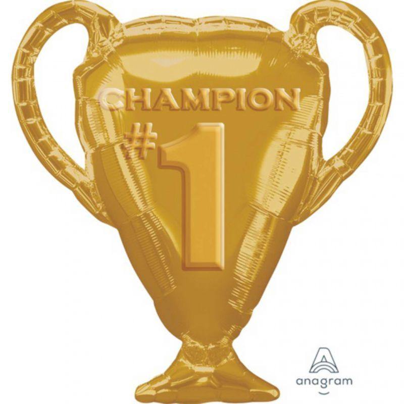 Gold Champion Trophy Foil Balloon - 71cm x 63cm - The Base Warehouse