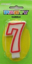Red Numeral 7 Candle