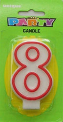 Red Numeral 8 Candle