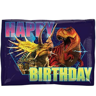 Junior Jurassic Dinasour Happy Birthday Foil Balloon - 40cm x 30cm - The Base Warehouse