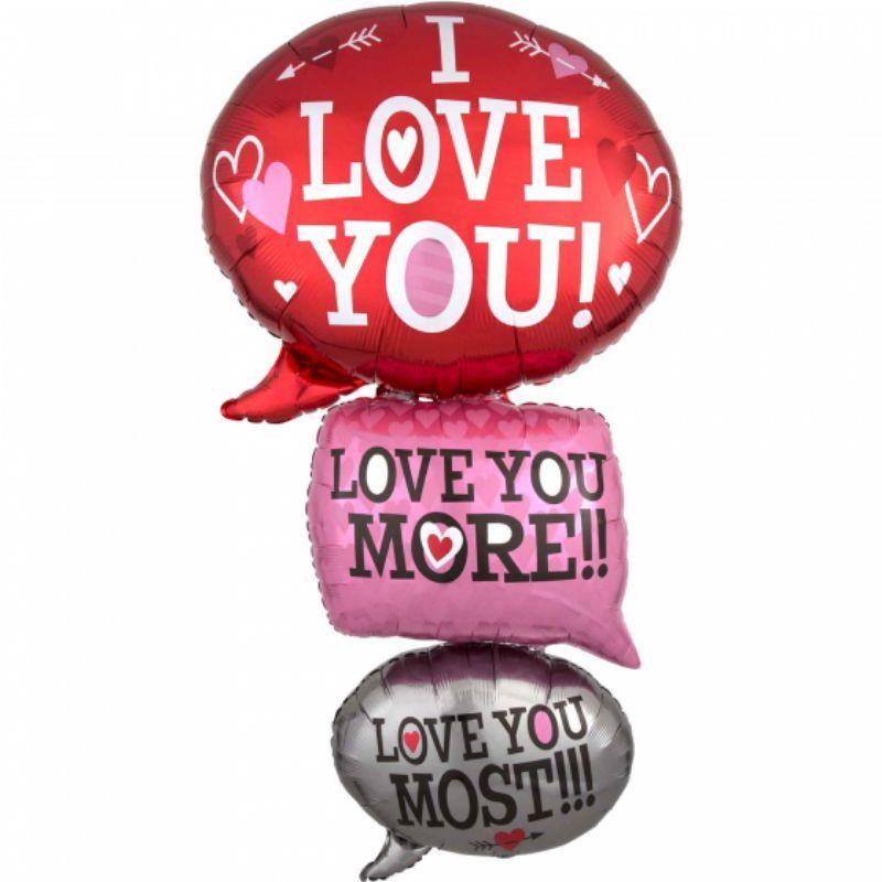 Giant Love Bubbles Foil Balloon - 71cm x 134cm - The Base Warehouse