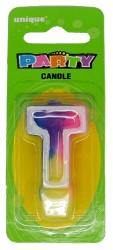 Rainbow Letter T Candle - The Base Warehouse