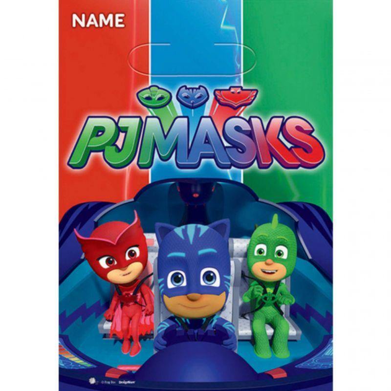 8 Pack PJ Masks Folded Loot Bags - 23cm - The Base Warehouse