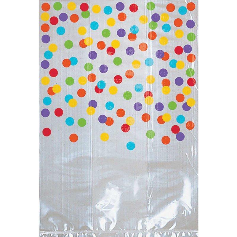 25 Pack Rainbow Dots Mini Cello Bags - The Base Warehouse