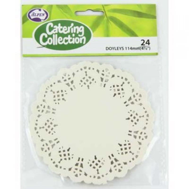 24 Pack White Doilies - 11.4cm