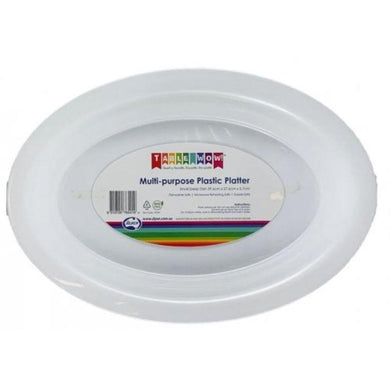 White Plastic Platter Bowl - 40cm x 28cm x 6cm - The Base Warehouse
