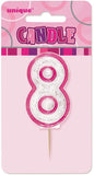 Load image into Gallery viewer, Glitz Pink Numeral 8 Candle
