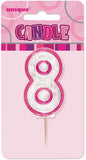 Load image into Gallery viewer, Glitz Pink Numeral 8 Candle