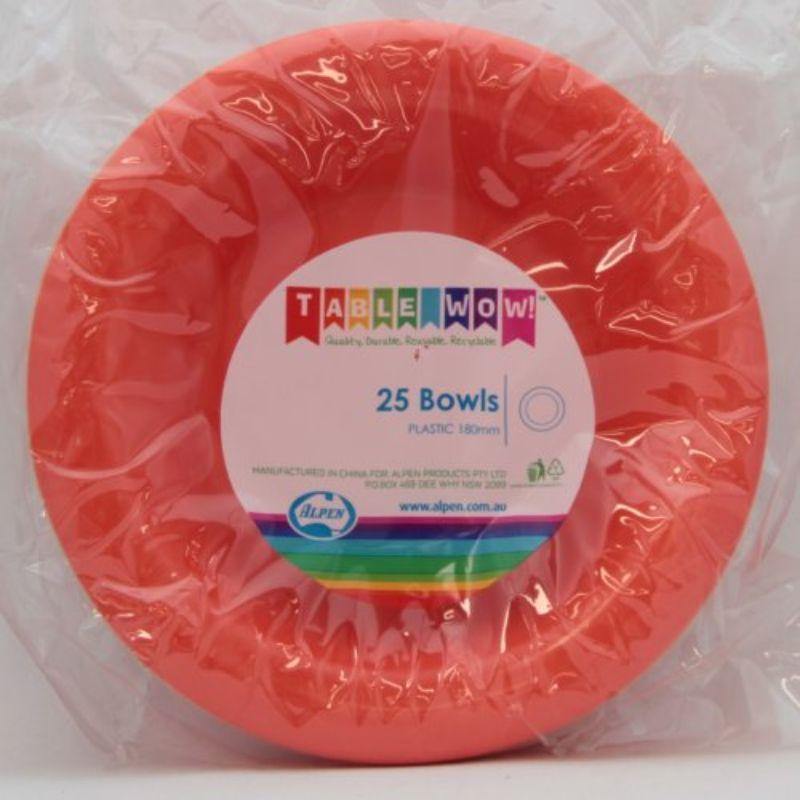 25 Pack Orange Bowls - 18cm - The Base Warehouse