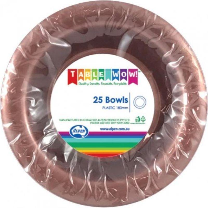 20 Pack Rose Gold Reusable Bowls - 18cm
