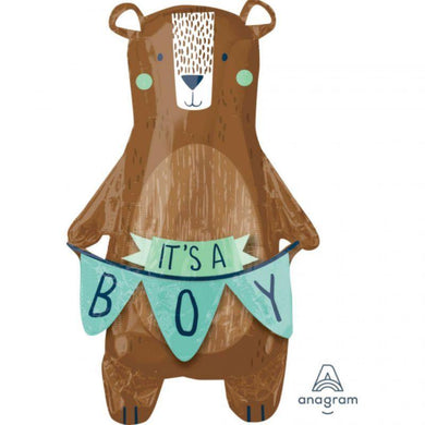 We Can Barely Wait Its a Boy Foil Balloon - 50cm x 86cm - The Base Warehouse