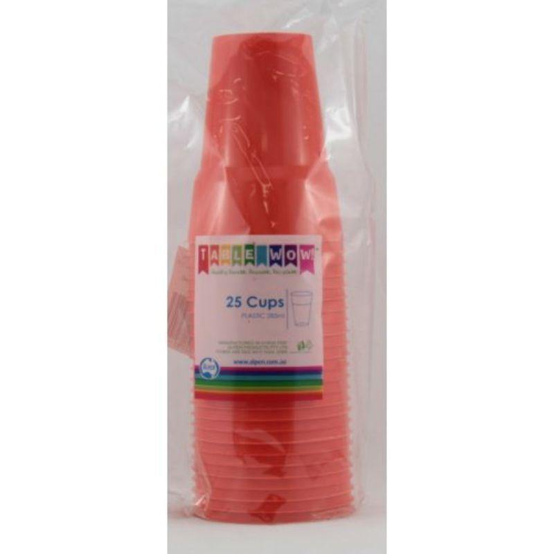 20 Pack Orange Reusable Cups - 285ml
