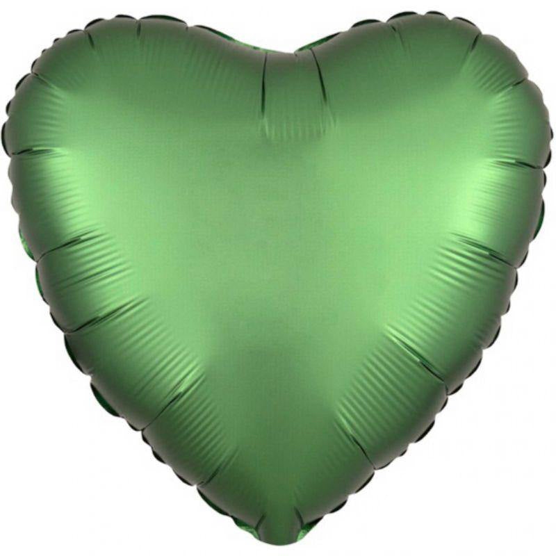 Satin Luxe Emerald Heart Foil Balloon - 45cm