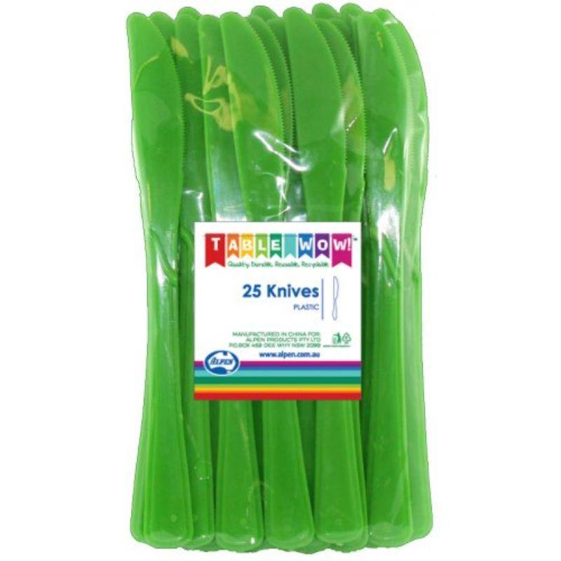 20 Pack Lime Reusable Knives - 19cm