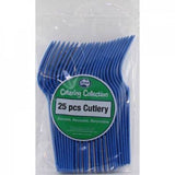 Load image into Gallery viewer, 20 Pack Royal Blue Reusable Forks - 18cm