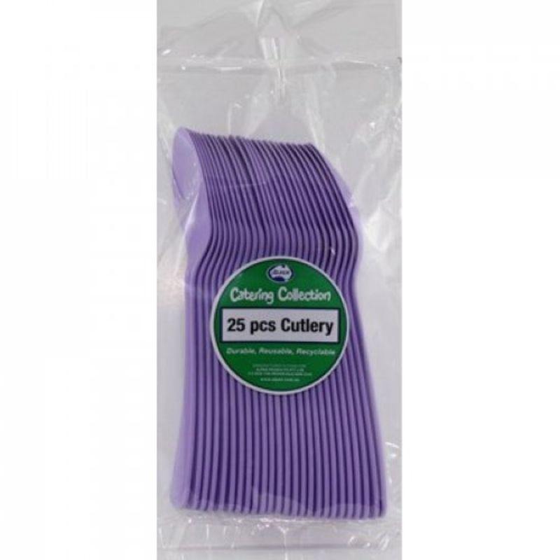 20 Pack Lavender Reusable Spoons - 17cm