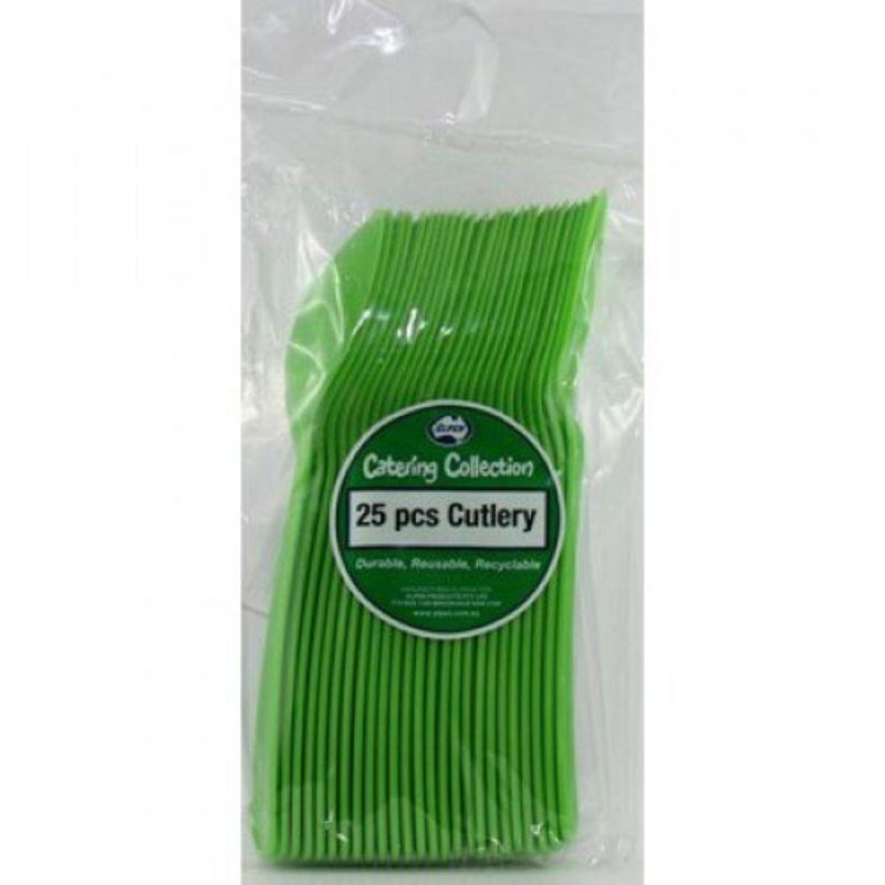 20 Pack Lime Reusable Spoons - 17cm