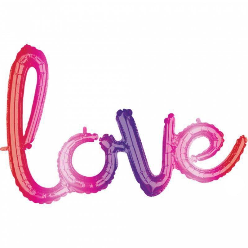 Ombre Love Phrase Script Foil Balloon - 78cm x 53cm