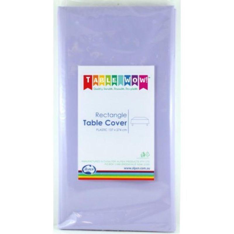 Lavender Plastic Rectangle Tablecover - 137cm x 274cm - The Base Warehouse