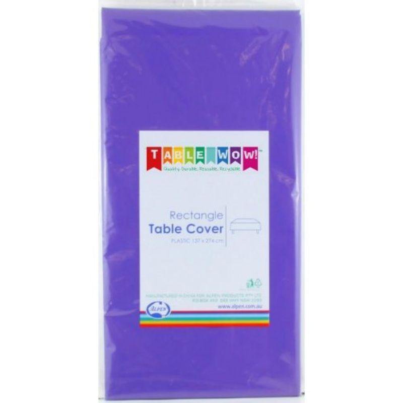 Purple Plastic Rectangle Tablecover - 137cm x 274cm