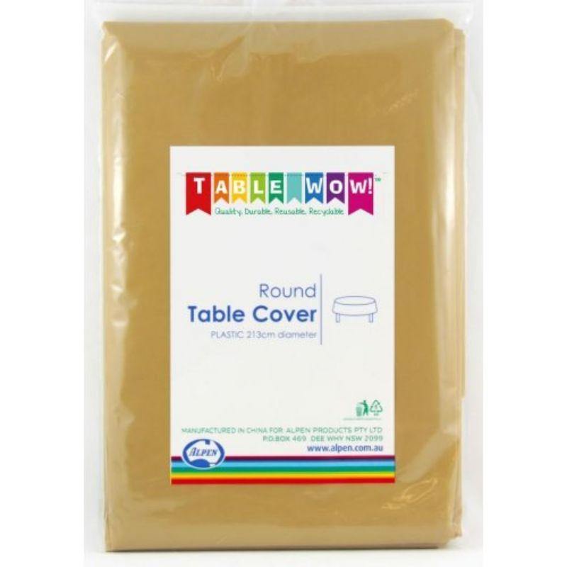 Gold Round Tablecover - 2.13m - The Base Warehouse