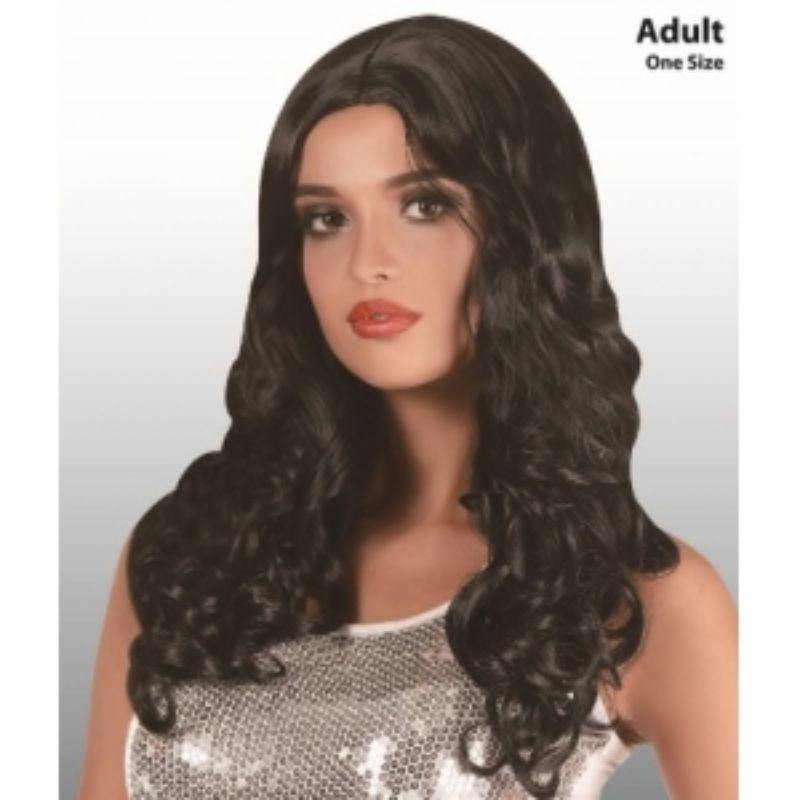 Womens Black Long Curl Wig - The Base Warehouse