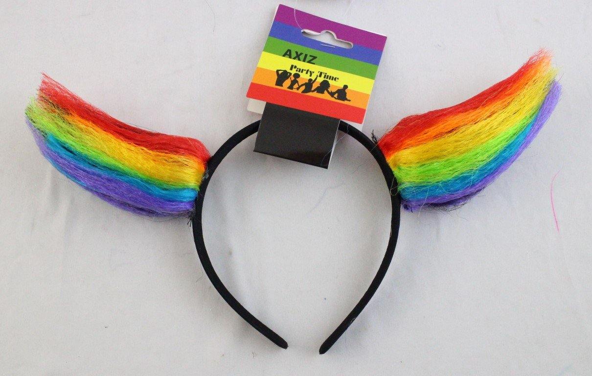 Rainbow Devil Horns Headband - The Base Warehouse