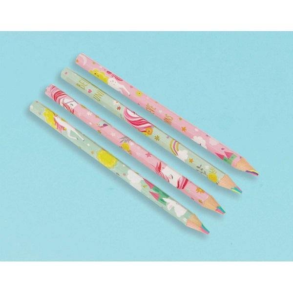 8 Pack Magical Unicorn Multi Coloured Pencils - The Base Warehouse