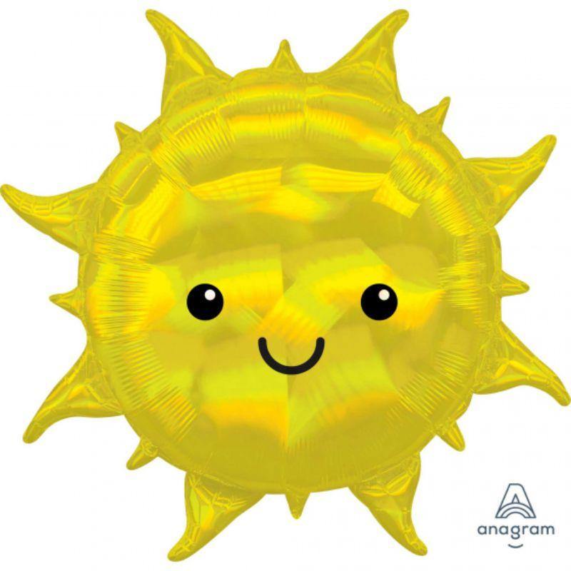 SuperShape Holographic Iridescent Sun Foil Balloon - 68cm x 68cm - The Base Warehouse