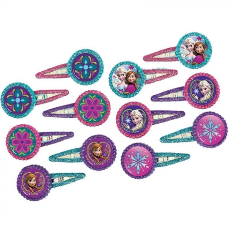 12 Pack Frozen Hair Clips Favor