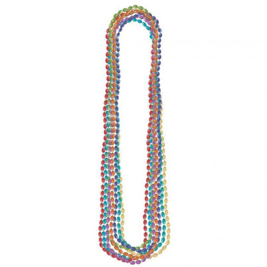 8 Pack Rainbow Metallic Necklace - 76cm - The Base Warehouse