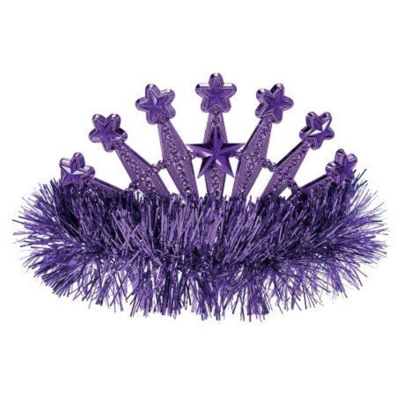 Purple Tinsel Tiara - The Base Warehouse