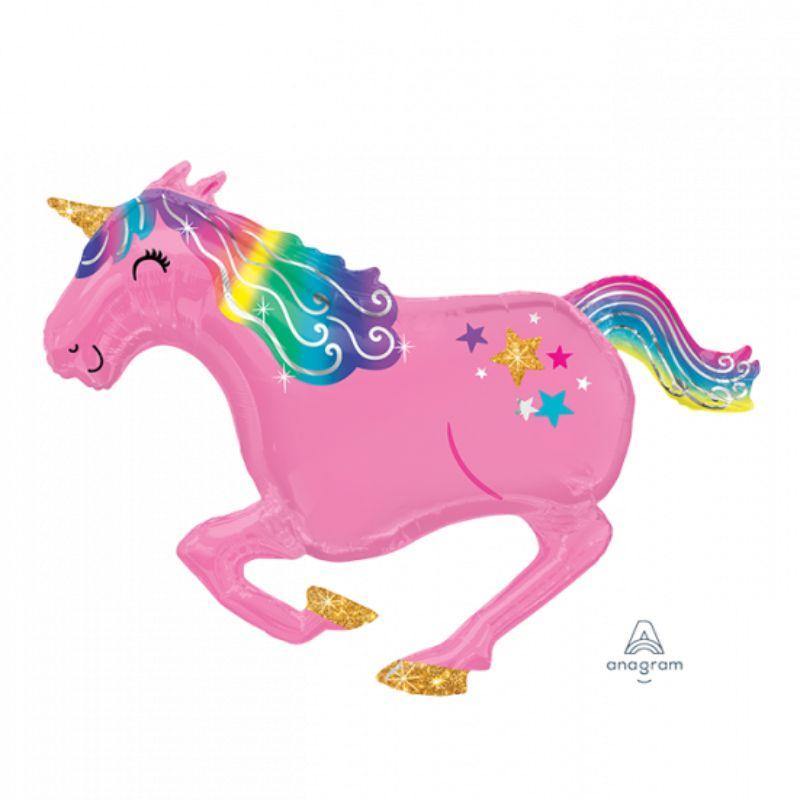 Pink Unicorn Foil Balloon - 99cm x 86cm - The Base Warehouse