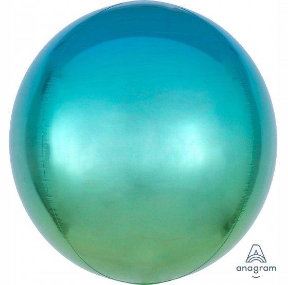 Orbz Ombre Blue & Green Foil Balloon - 38cm x 40cm - The Base Warehouse