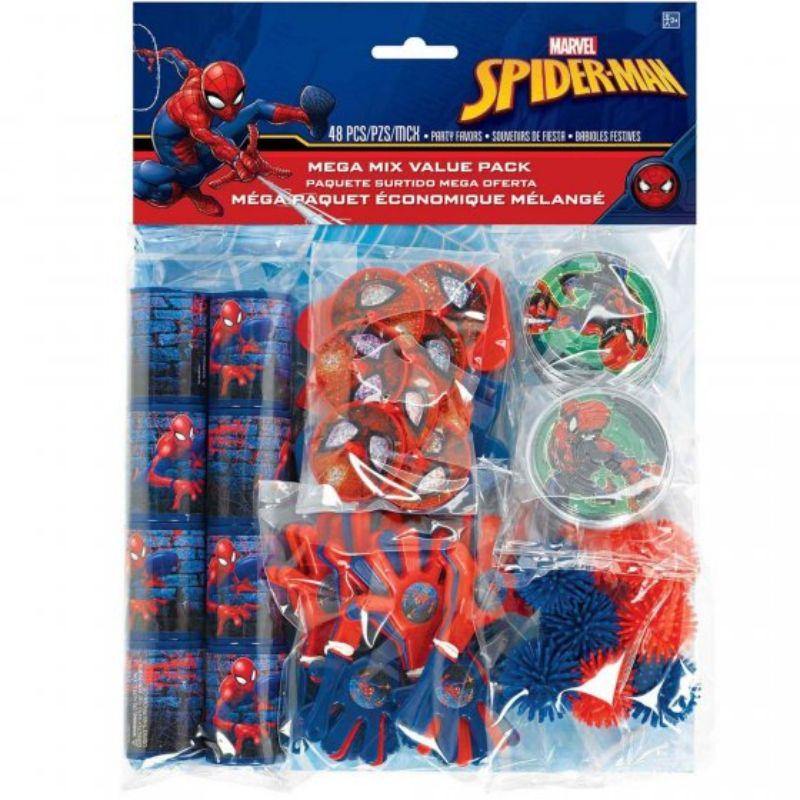 Spiderman Webbed Wonder Mega Mix Value Pack Favors - The Base Warehouse