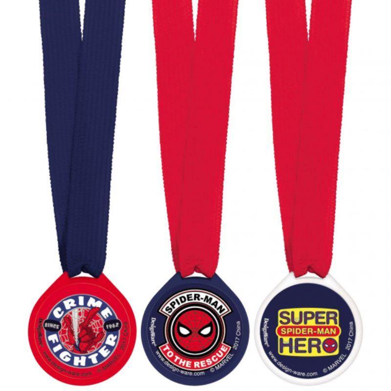 12 Pack Spiderman Webbed Wonder Award Medals - The Base Warehouse