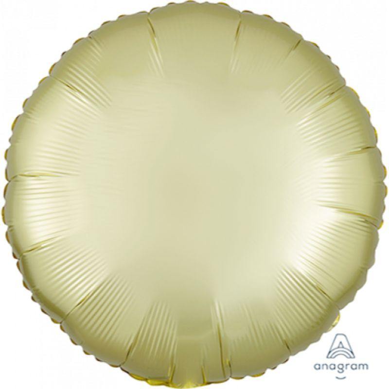 Satin Luxe Pastel Yellow Circle Foil Balloon - 45cm - The Base Warehouse