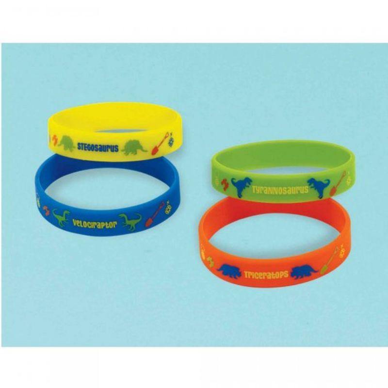 4 Pack Prehistoric Party Rubber Braces