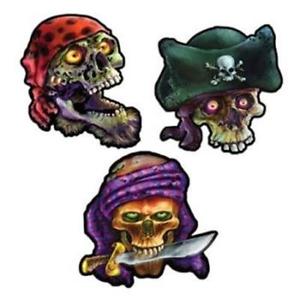 3 Pack Pirate Skull Cut Outs - 46cm