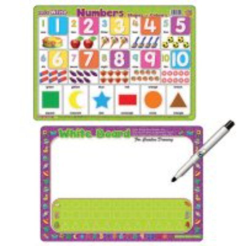 Writing Board Lets Write Number Shapes & Colours - 375mm x 265mm x 3mm