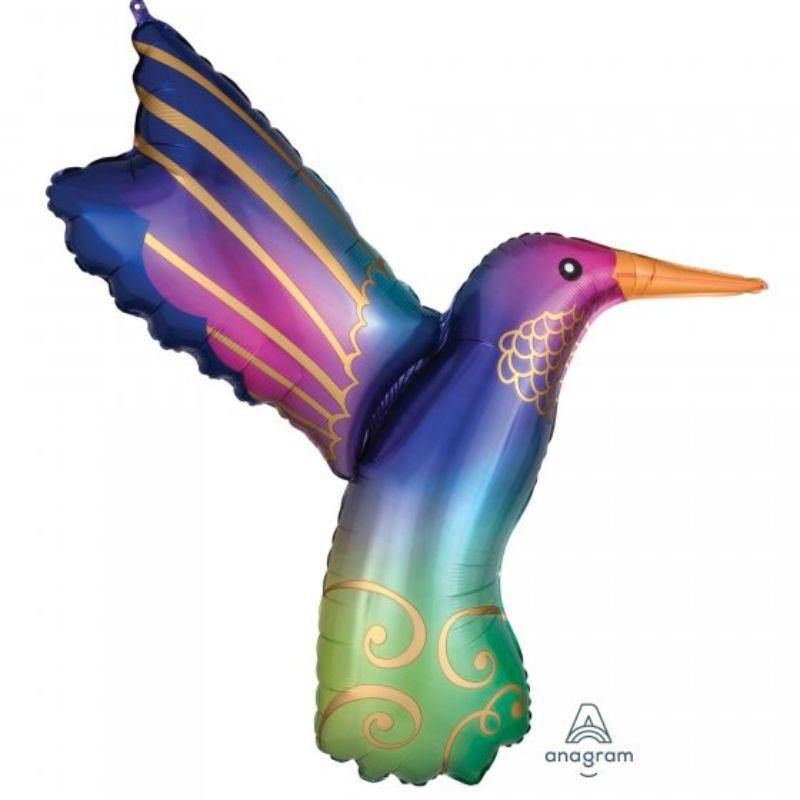Satin Infused Hummingbird Foil Balloon - 73cm x 91cm - The Base Warehouse