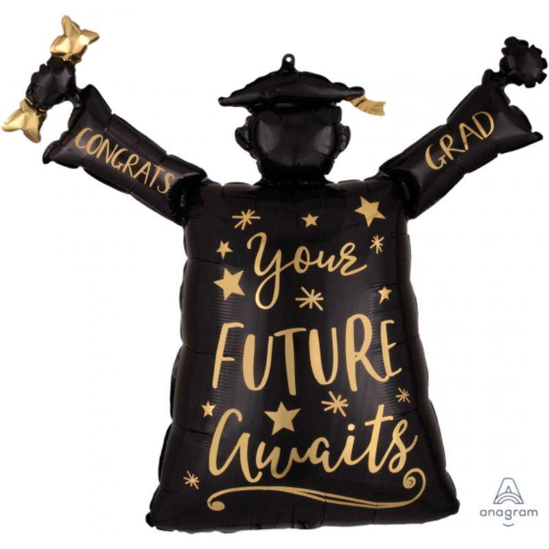 SuperShape XL Your Future Awaits Congrats Grad Foil Balloon - 73cm x 63cm - The Base Warehouse