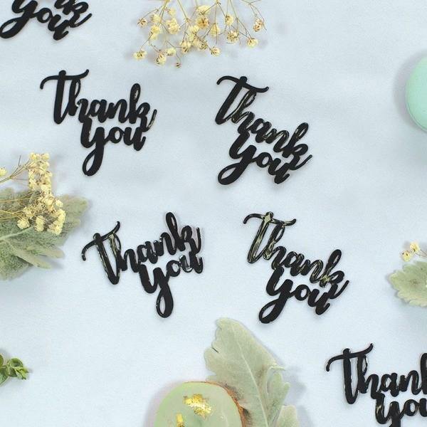 15 Pack Black Thank You Jumbo Foil Confetti - The Base Warehouse