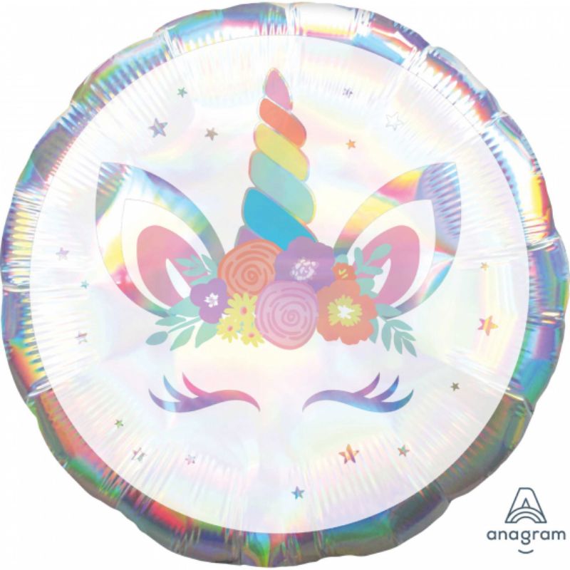 Jumbo Holographic Iridescent Unicorn Party Foil Balloon - 71cm